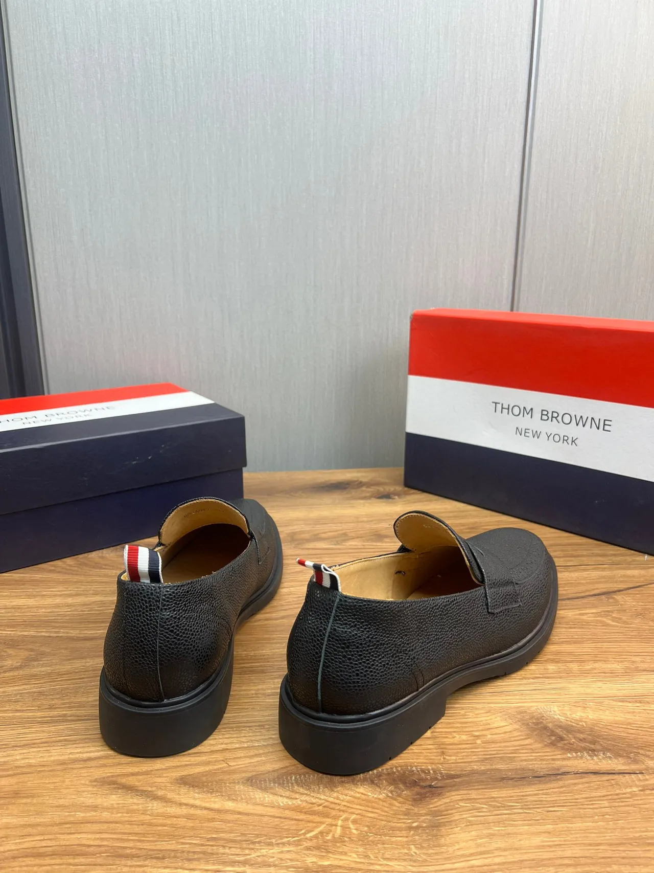 Thom Browne Penny Loafer Black Pebbled Leather Loafers