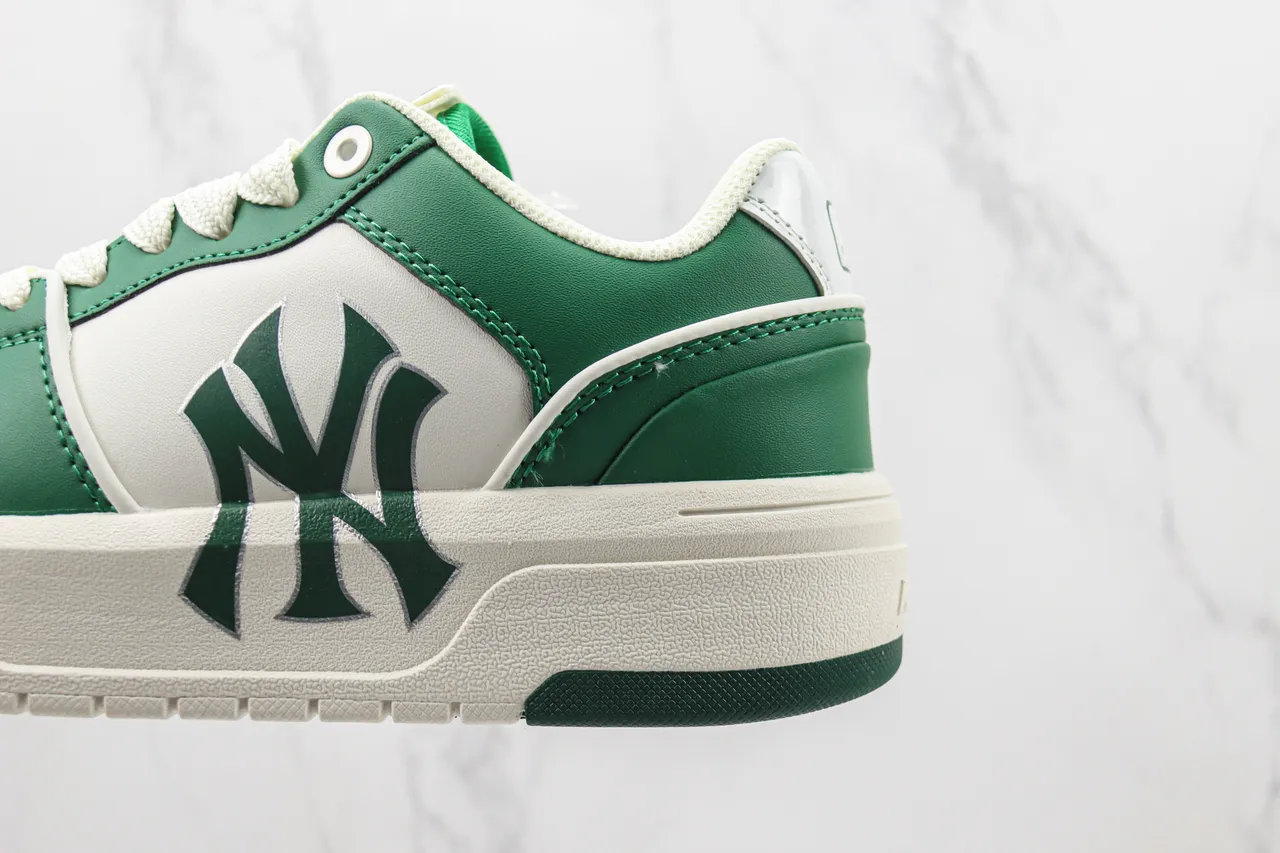 New Era Green White Platform Sole Leather-Paneled Upper Lifestyle Sneakers
