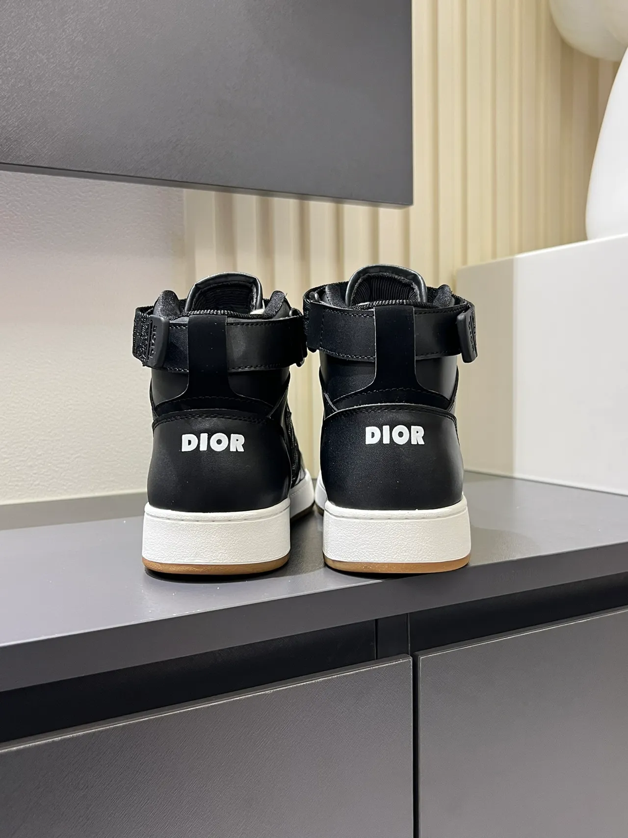 Dior B23 Black Oblique Jacqard High-Top Lifestyle Sneakers