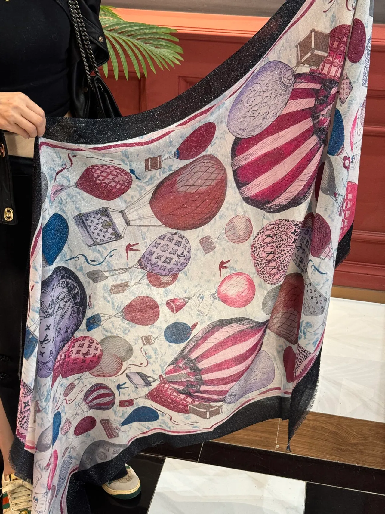 Louis Vuitton Montgolfière Printed Hot-Air Balloon Silk Scarf