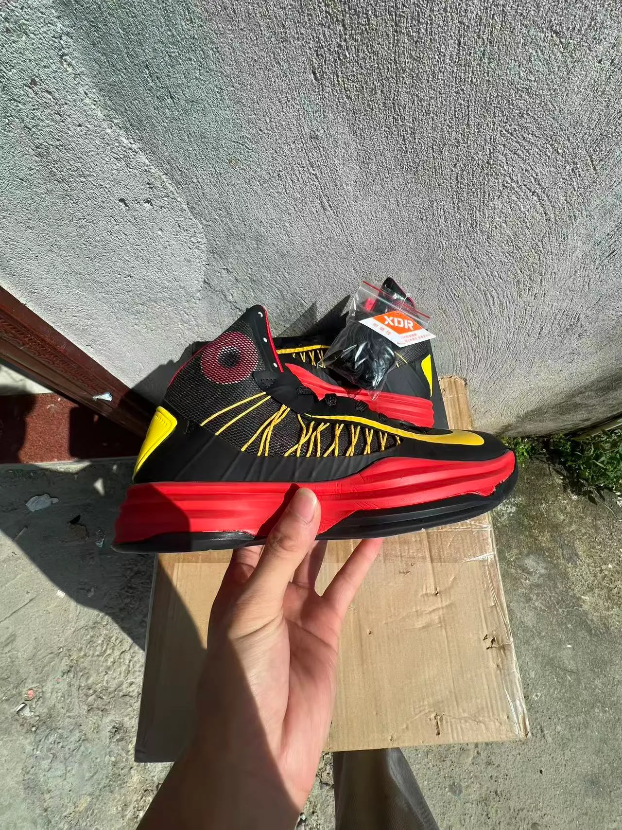 Nike Black Red High-Top Mesh-and-Synthetic Upper Basketball Shoes
