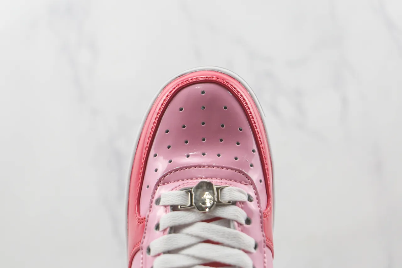 A Bathing Ape BAPE STA Glossy Pink Star Logo Lifestyle Sneakers