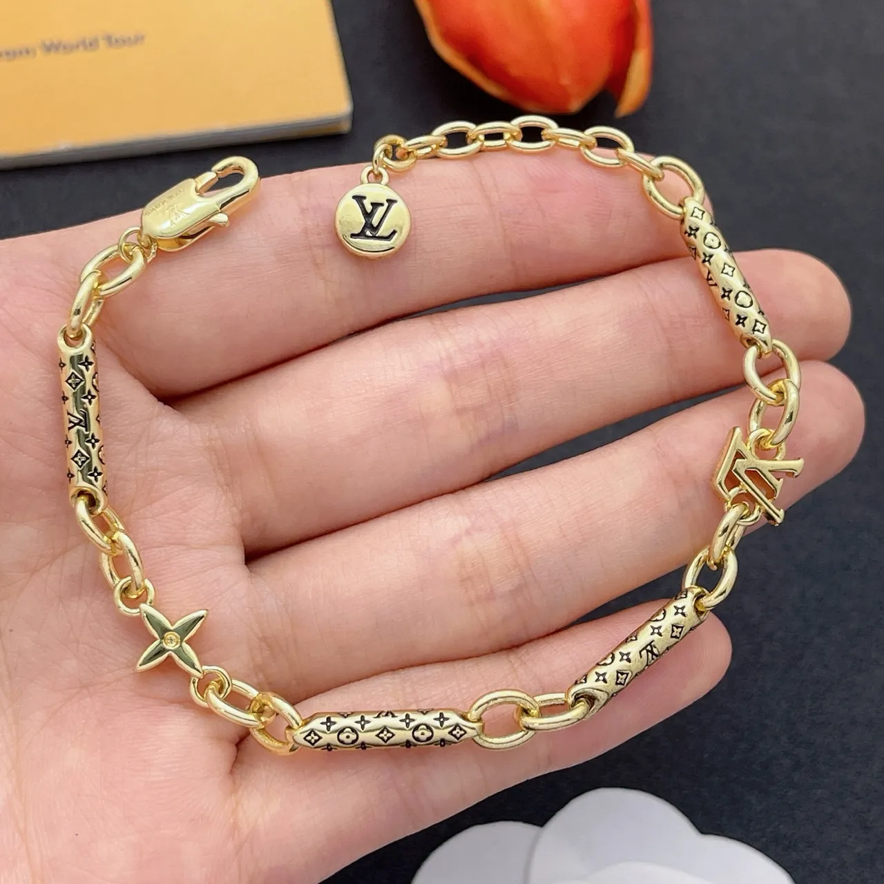 Louis Vuitton Monogram Chain Gold-Tone Bracelet