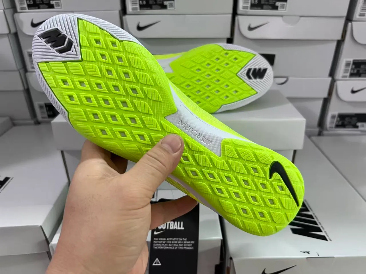 Nike Mercurial Flyweave Ultra Neon Yellow Black Indoor Soccer Shoes