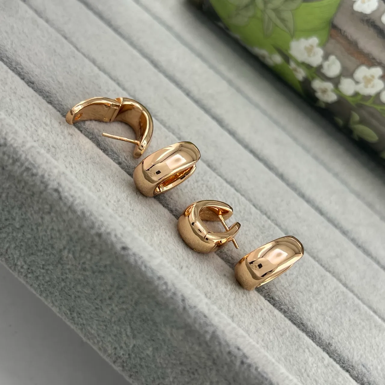 Polished Gold-Tone Huggie Hoop Earrings
