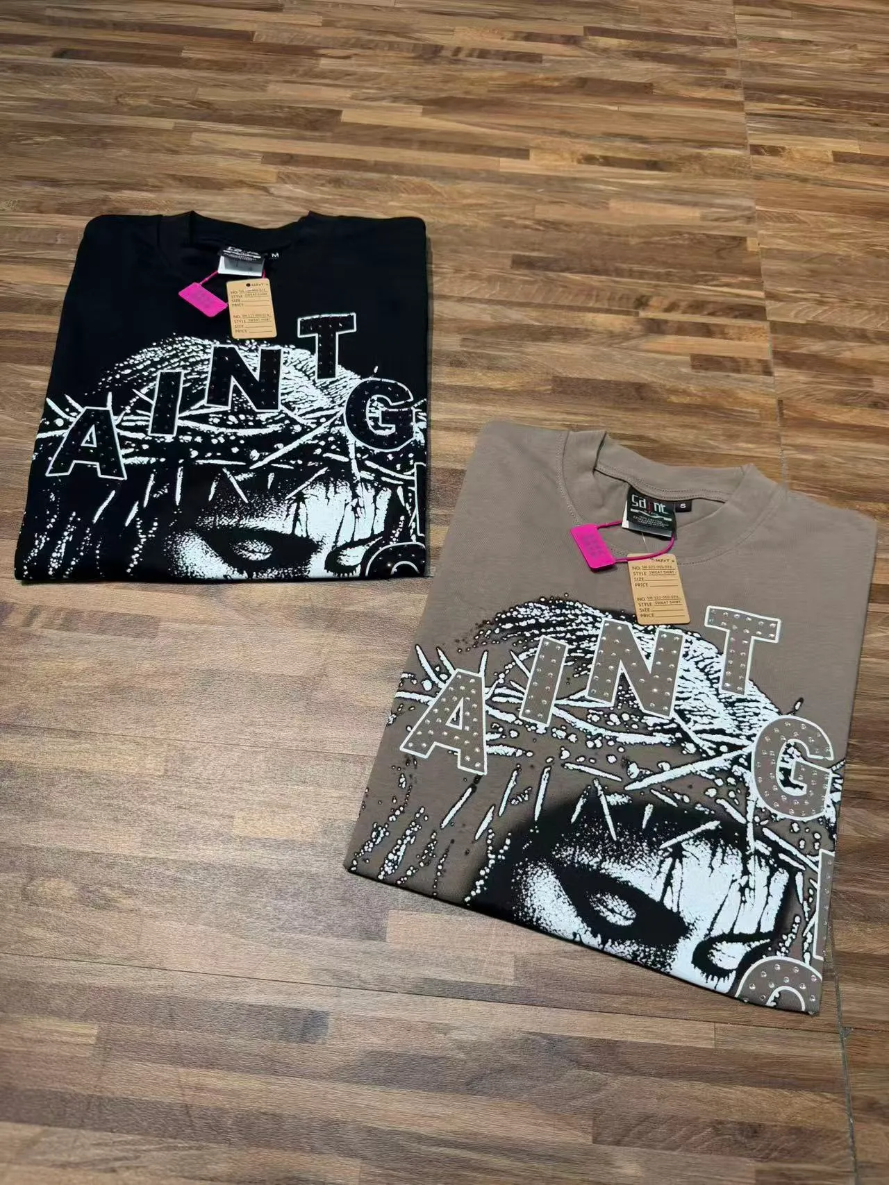 Saint Laurent Saint Graphic Print Black T-Shirt