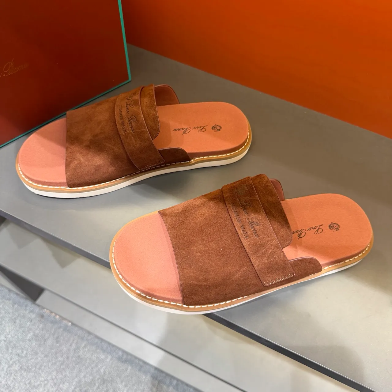 Loewe Summer Walk Suede Slide Slippers