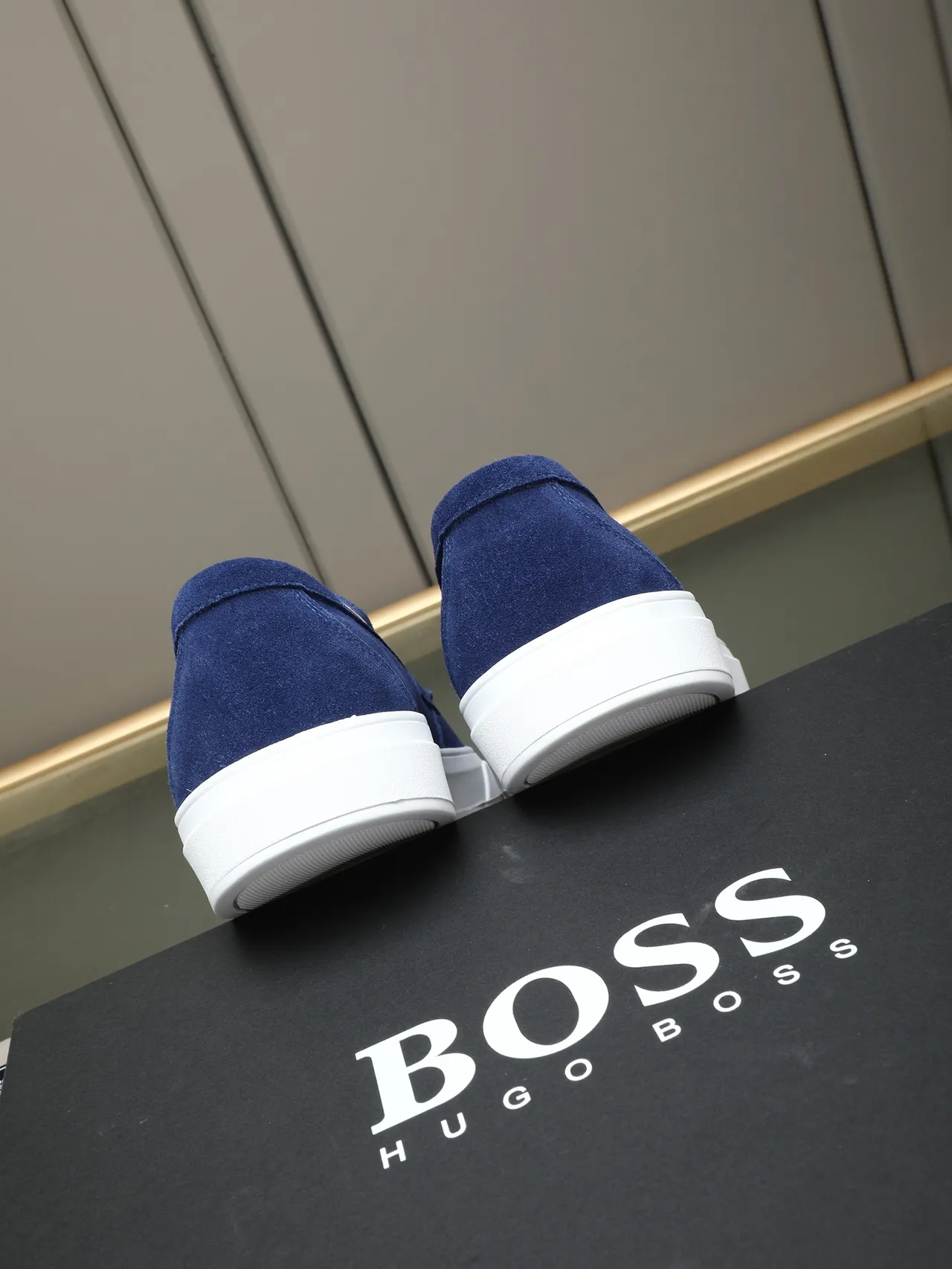 Hugo Boss Blue Suede Slip-On Loafer