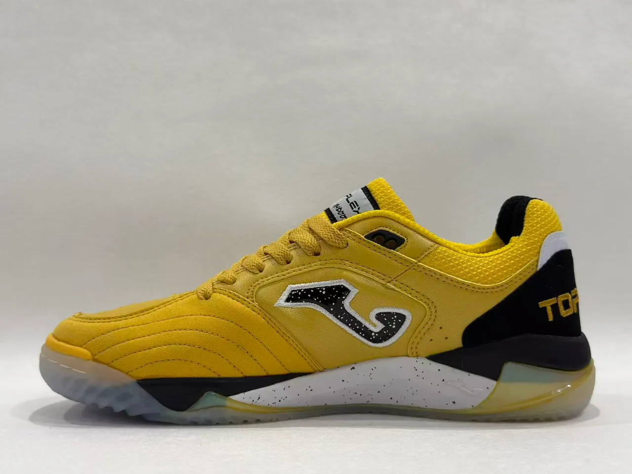 Joma Top-Flex Yellow Black Leather-and-Mesh Upper Sneakers