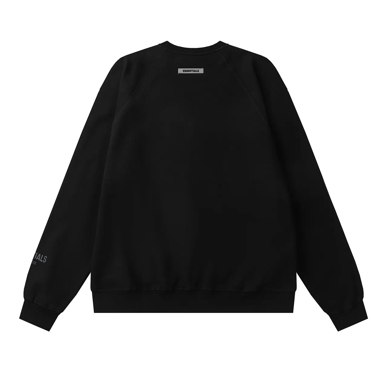 Fear of God Essentials Black Crewneck Raglan Sleeve Sweater
