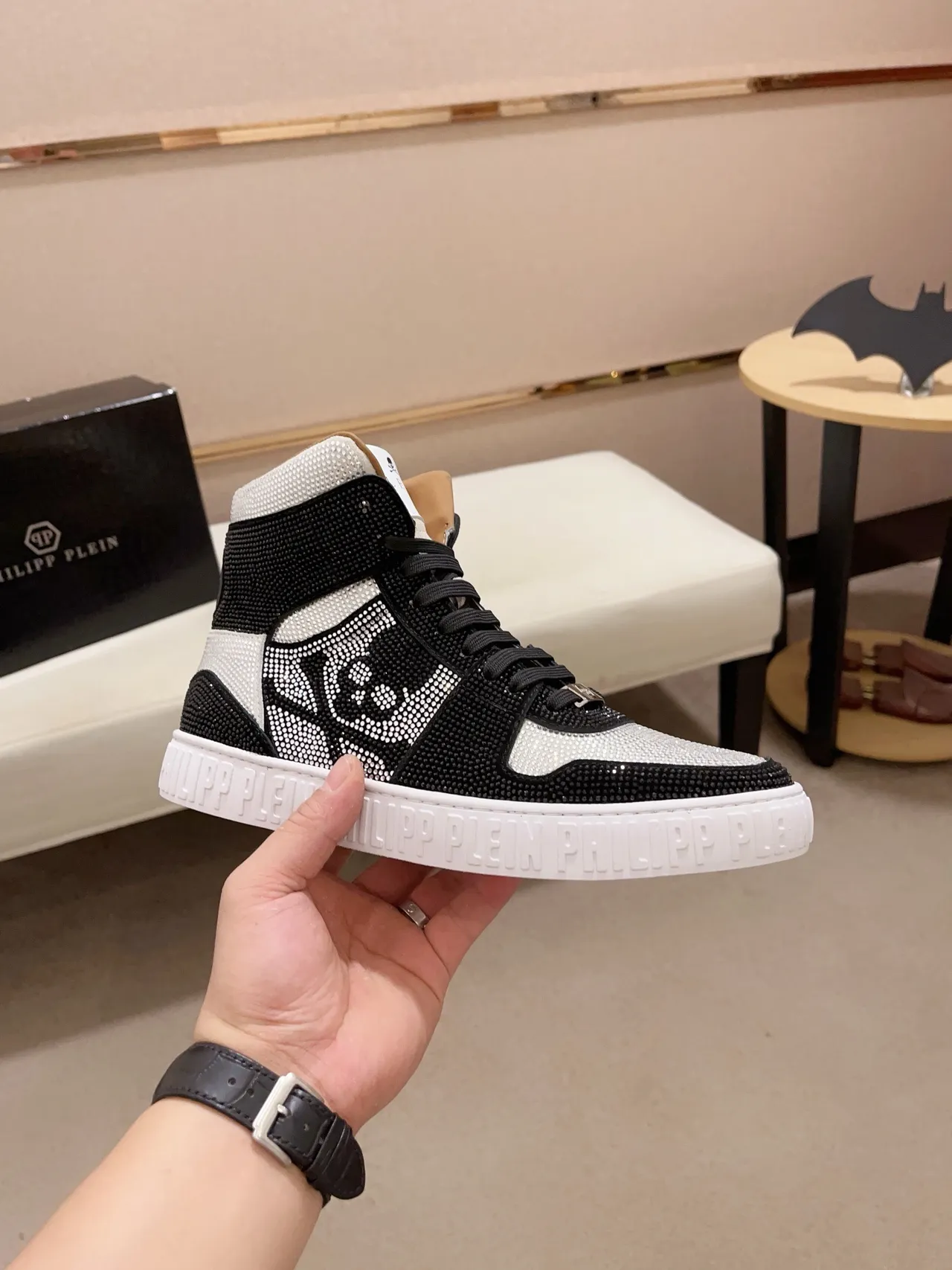 Philipp Plein Crystal Skull High-Top Lifestyle Sneakers