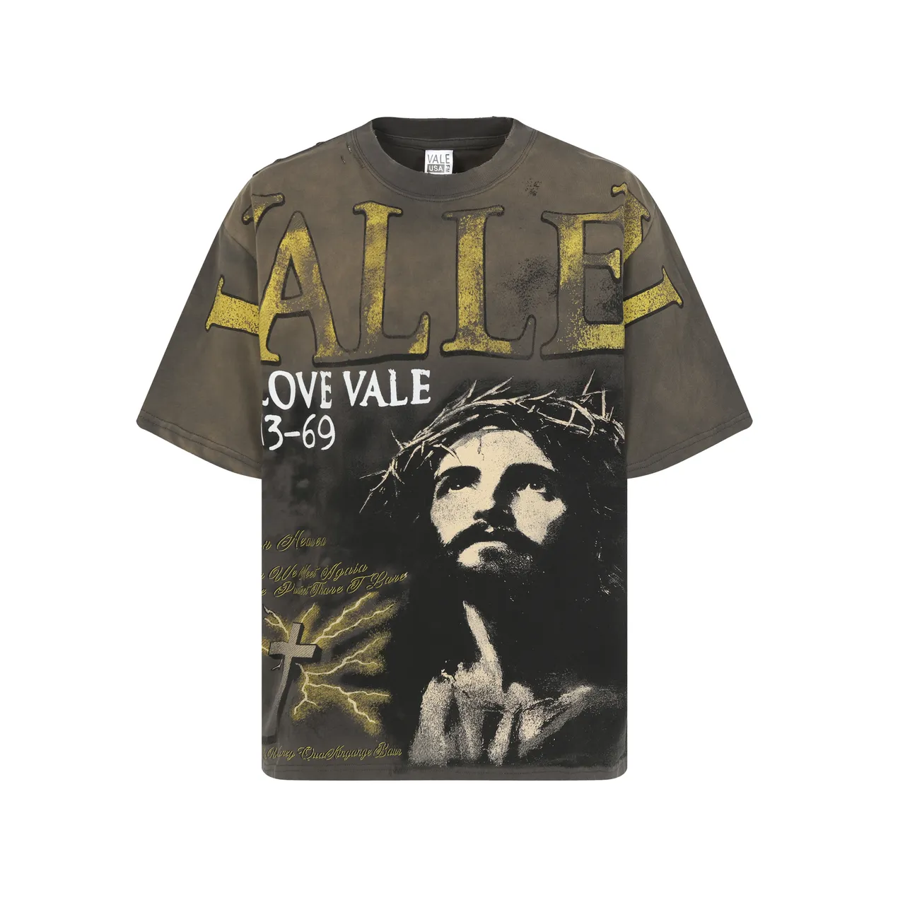 Vale Forever Distressed Graphic Print Oversized T-Shirt