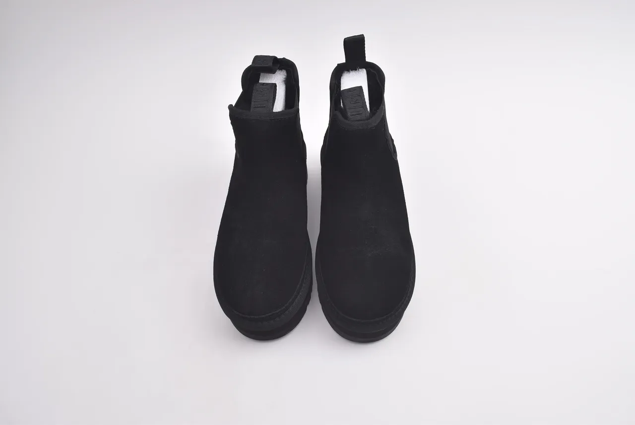 UGG Classic Platform Chelsea Black White Sole Elastic Side Gussets Chelsea Boots