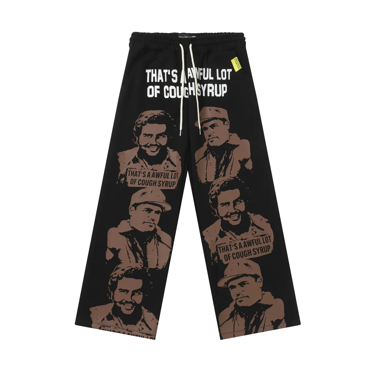 Black and Brown All-Over Print Zip-Front Hoodie and Pants Tracksuit
