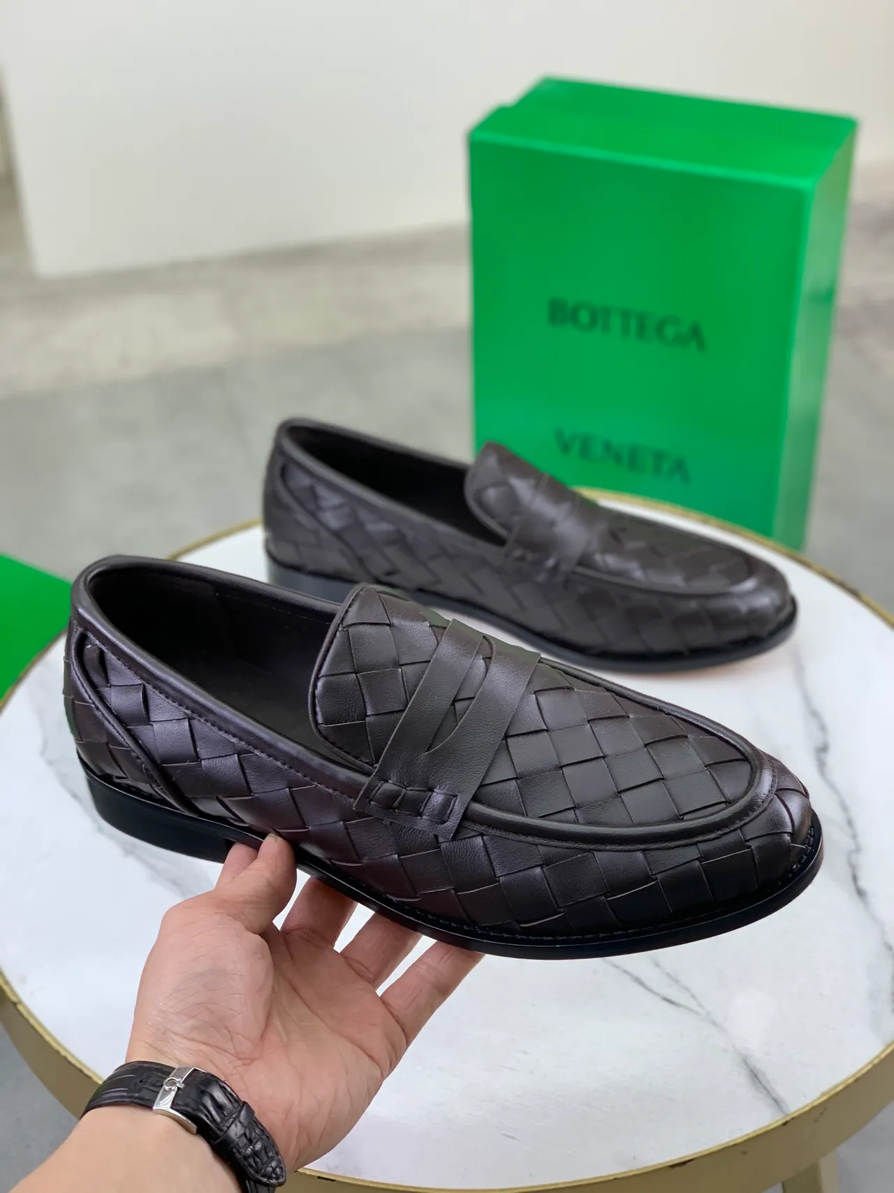Bottega Veneta Woven Intrecciato Strap Loafer