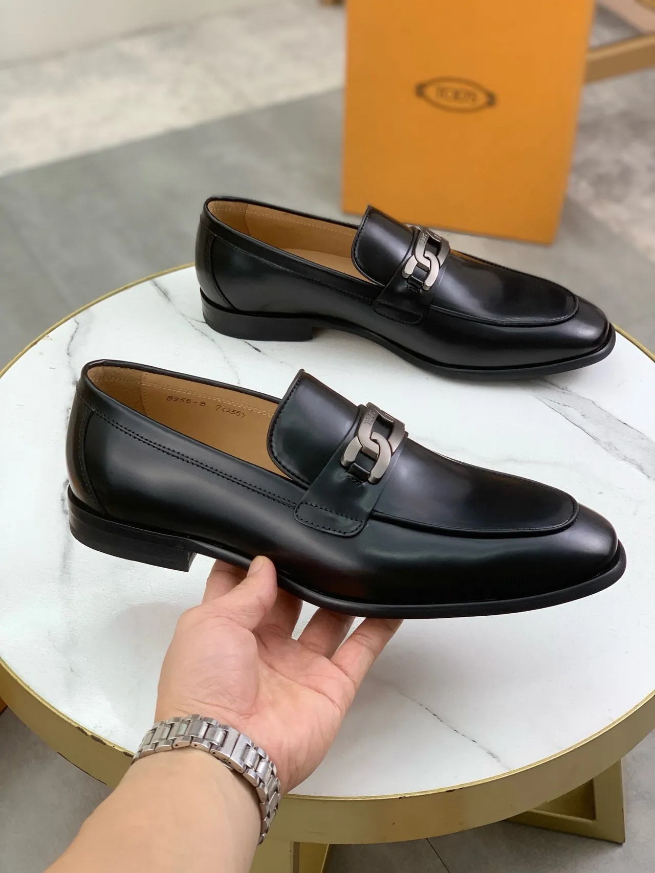 Tod's Horsebit Loafer Black Leather Slip-On Loafers