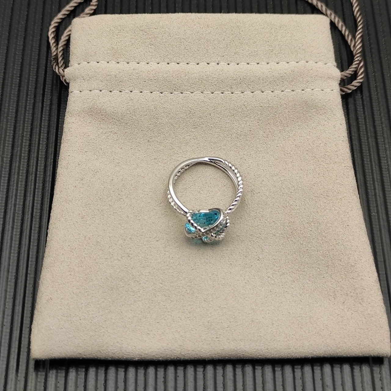 Tiffany & Co. Knot Blue Topaz and Diamond Ring