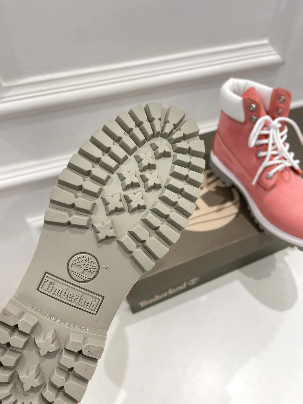 Timberland Premium 6-Inch Coral Pink Suede Work Boots