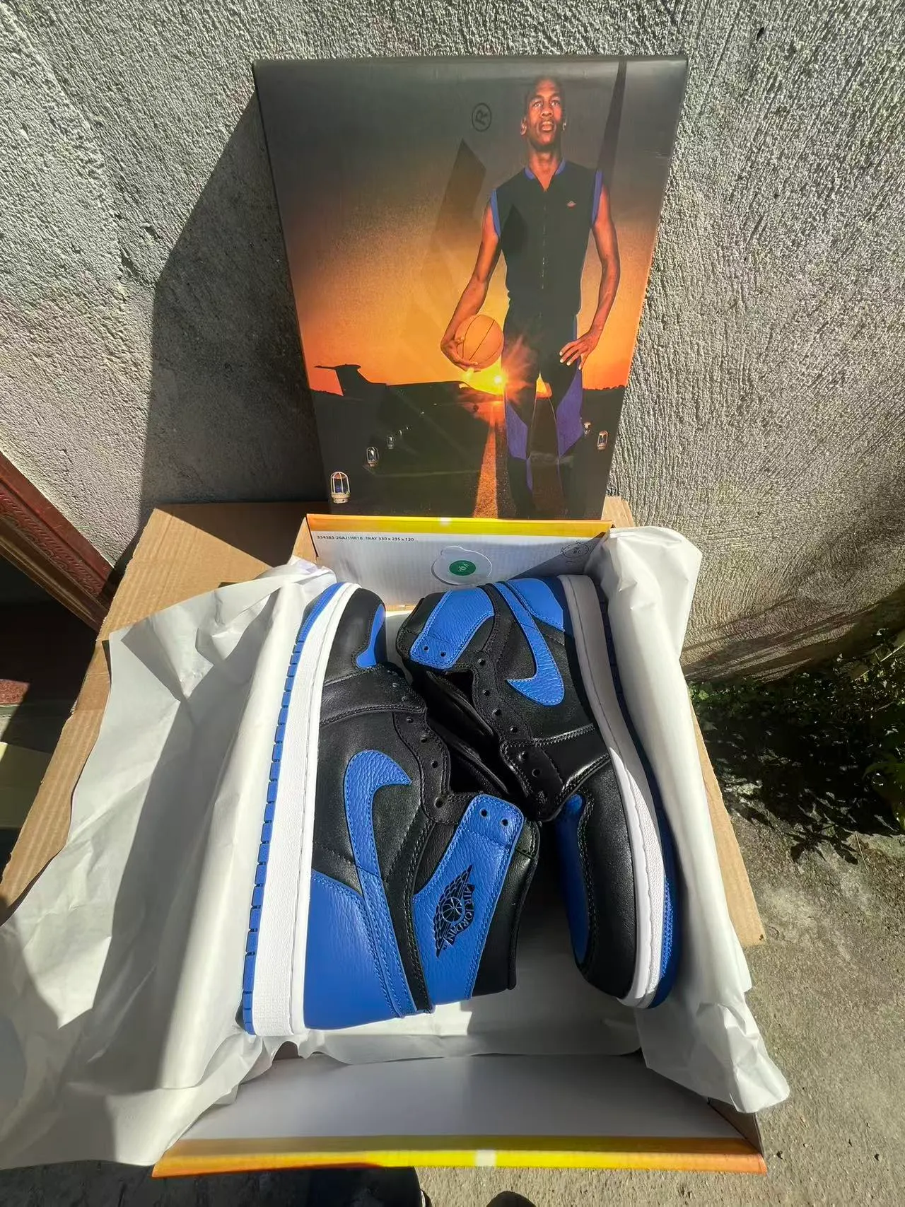 Air Jordan 1 Black Royal Blue Leather Basketball Shoes