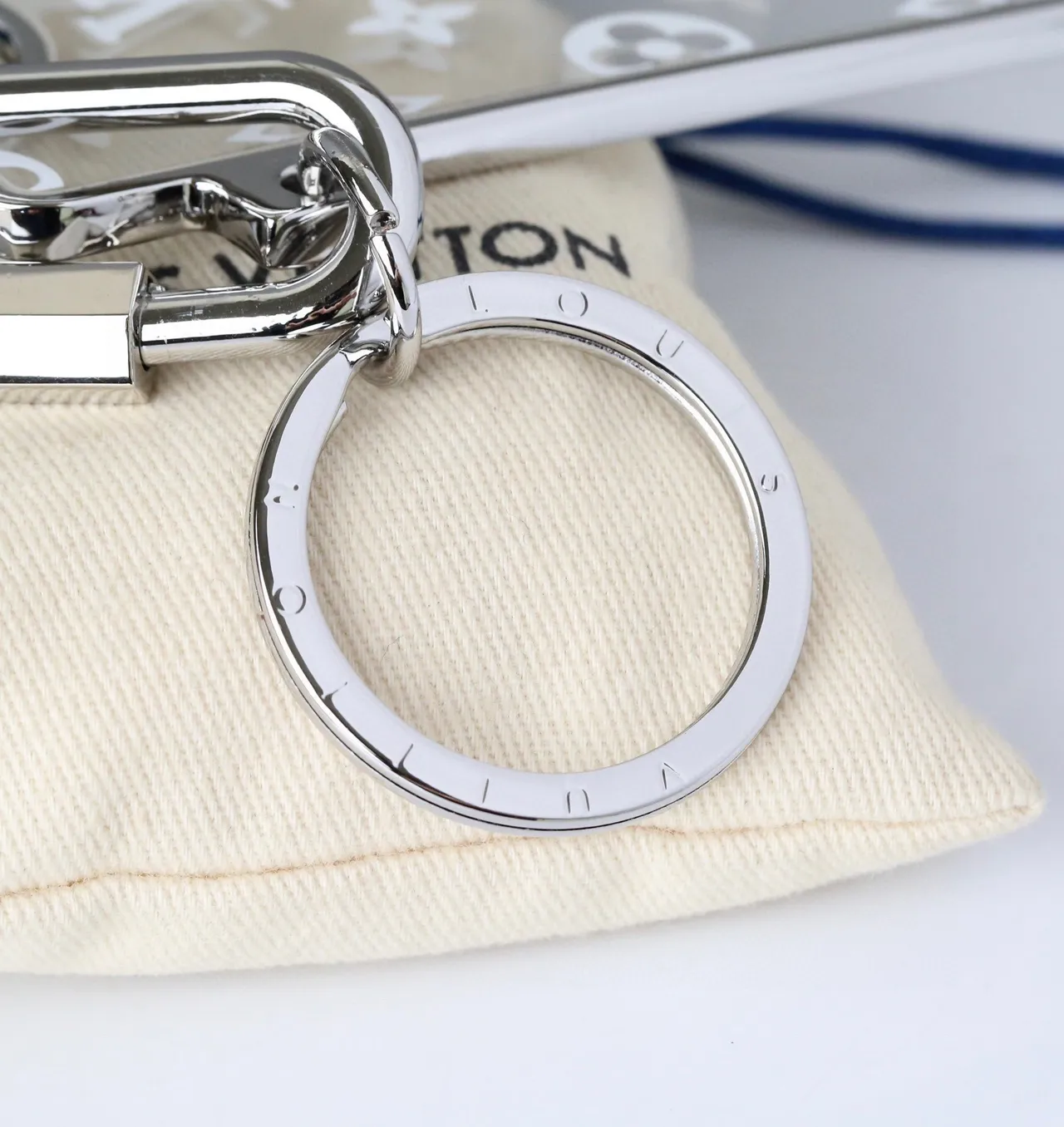 Louis Vuitton Transparent White Acrylic Monogram Print Phone Accessory