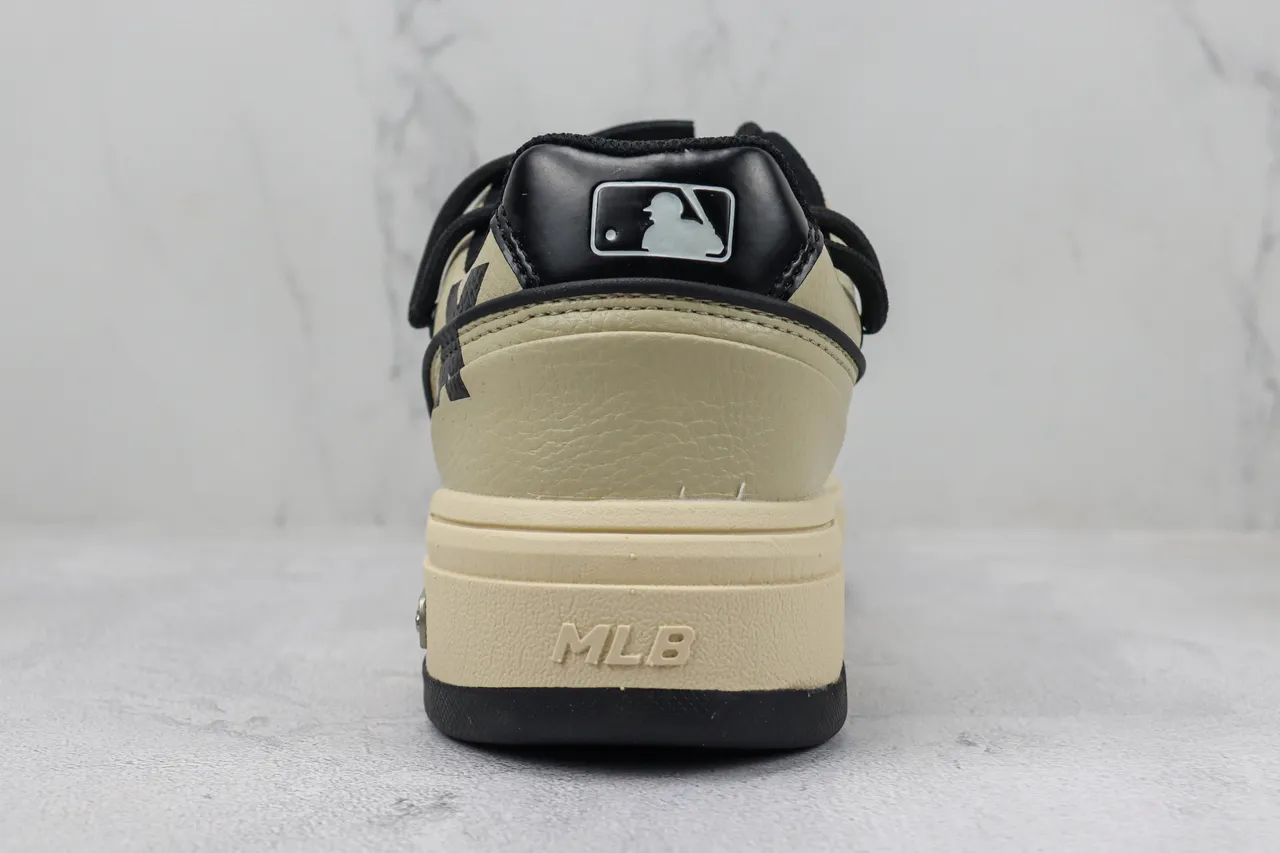 Mitchell & Ness NY Yankees Platform Sneaker Cream and Black Lifestyle Sneakers