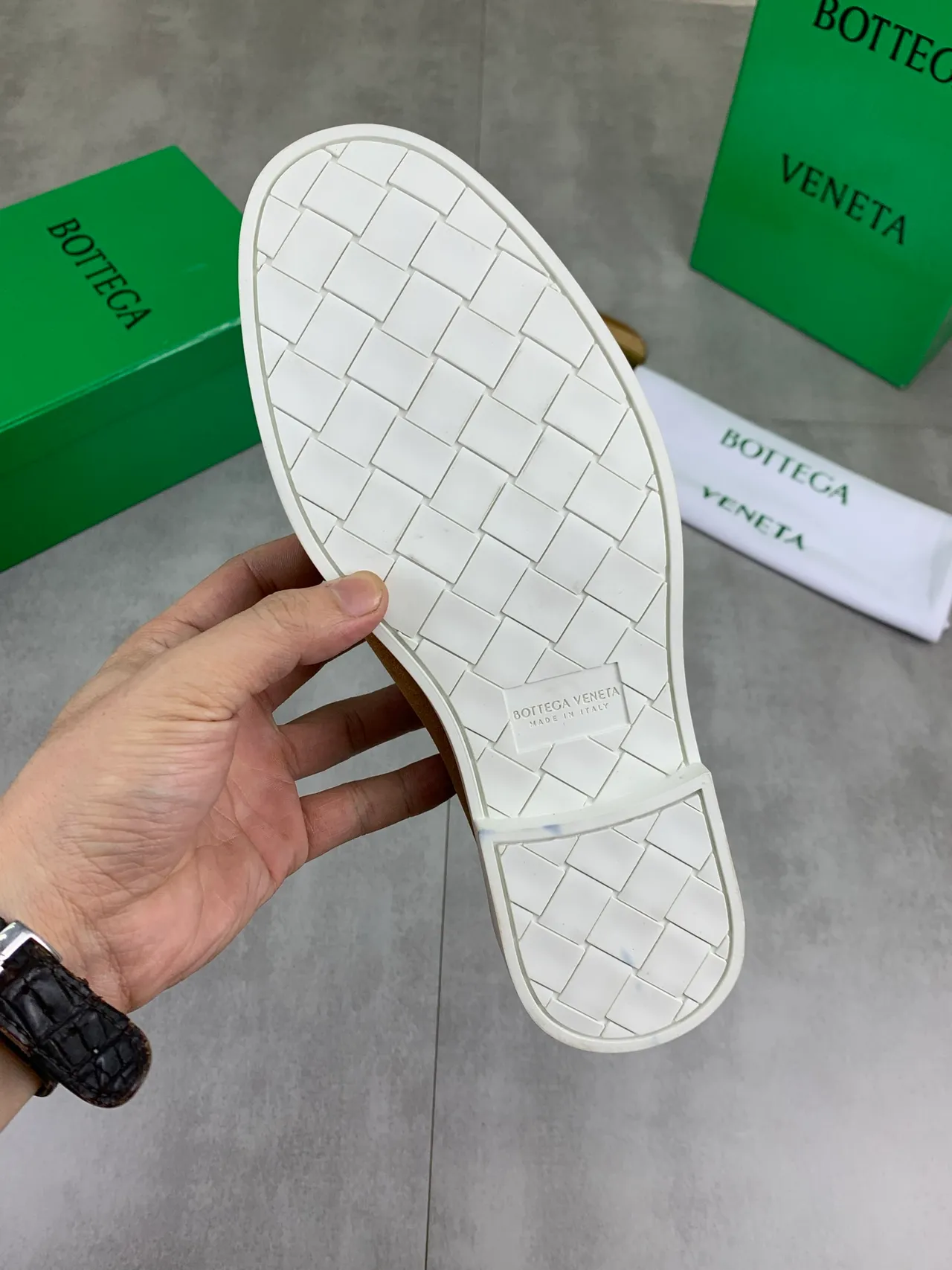 Bottega Veneta Andiamo Tan Suede Loafers