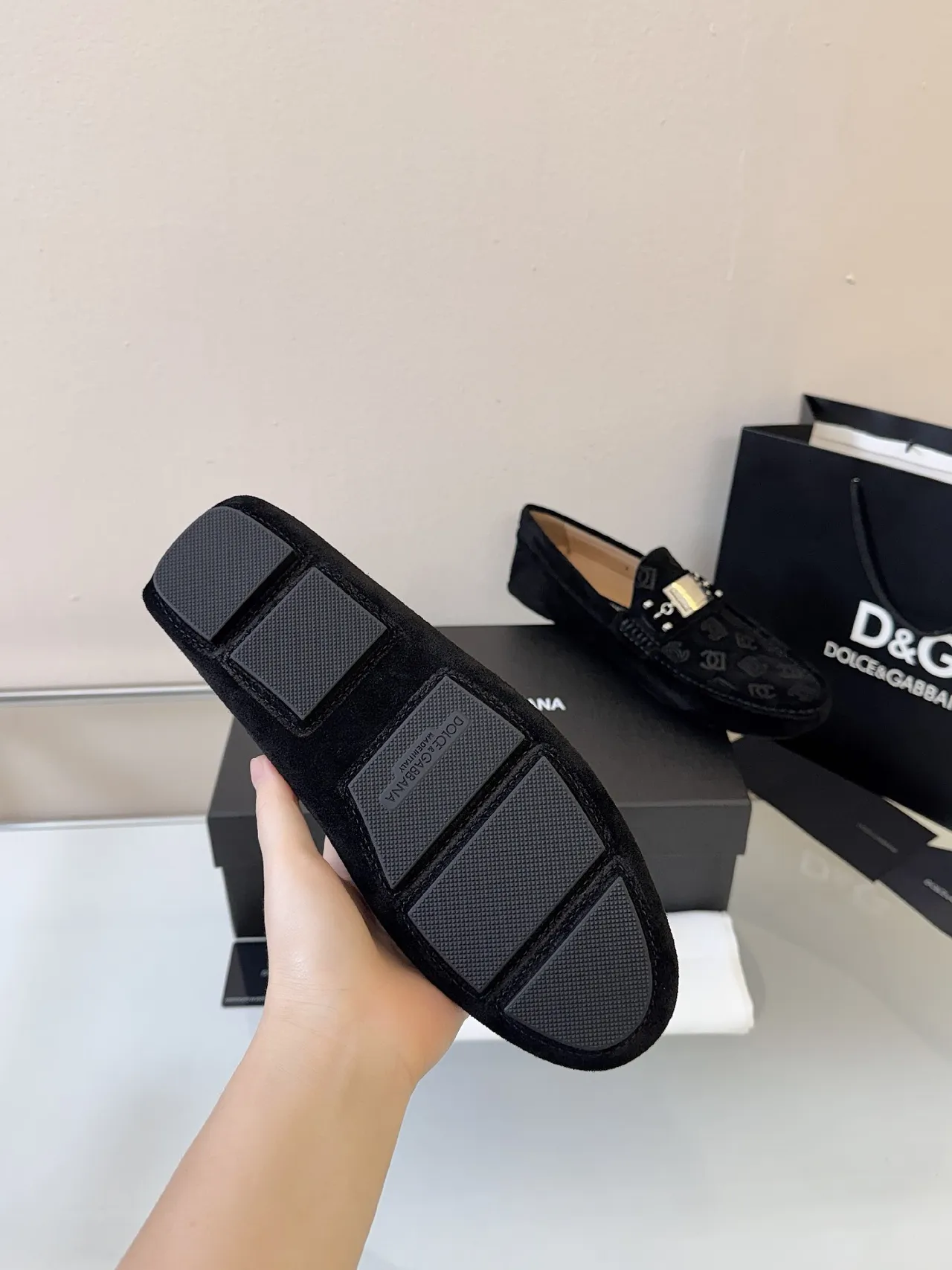 Dolce & Gabbana Monogrammed Suede Loafer