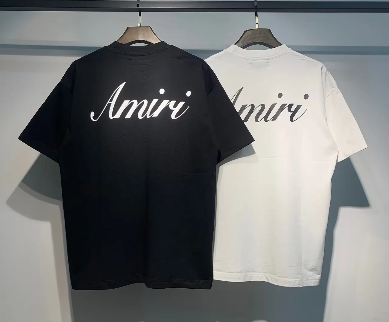 Amiri Script Logo Black and White Oversized T-Shirt