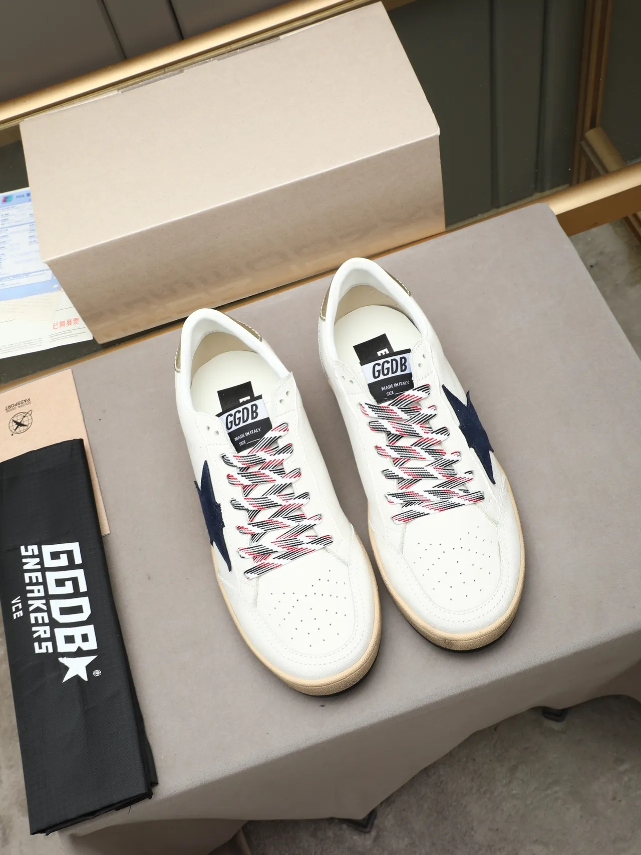 Golden Goose Ball Star White Navy Star Lifestyle Sneakers