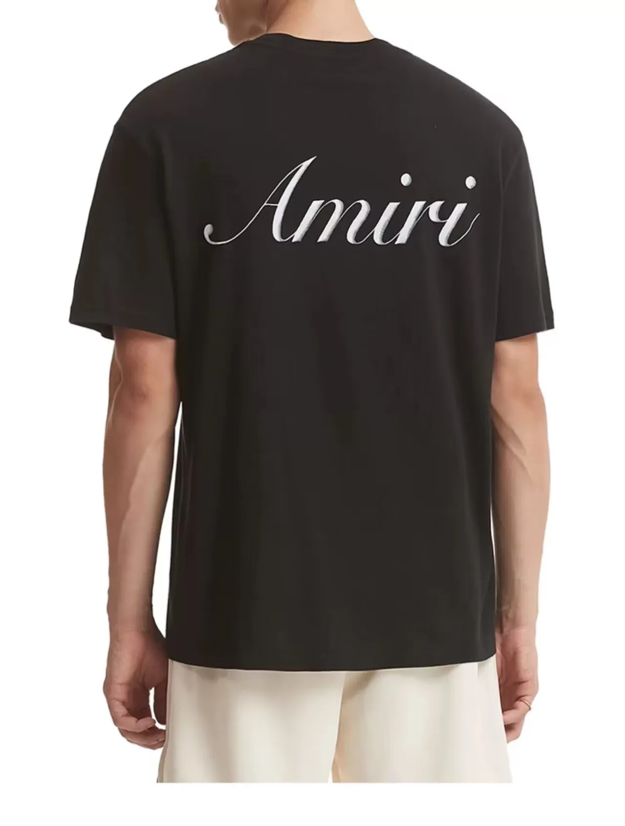 Amiri Script Logo Black and White Oversized T-Shirt