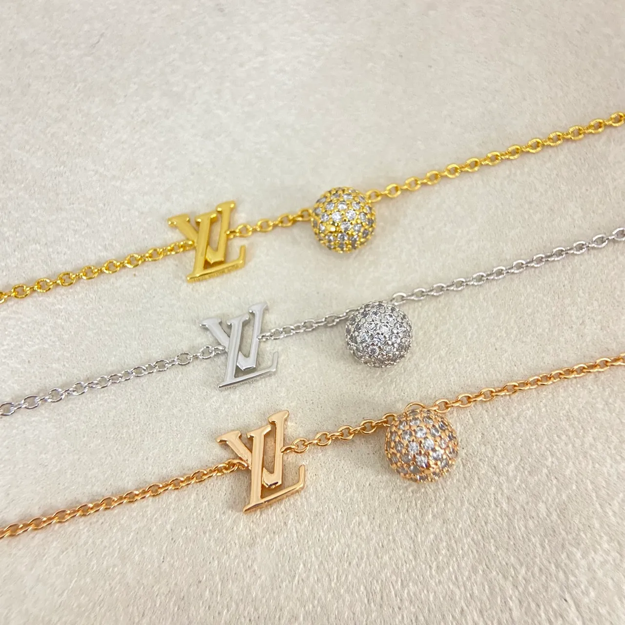 Louis Vuitton Monogram Charm and Pavé Crystal Sphere Bracelet