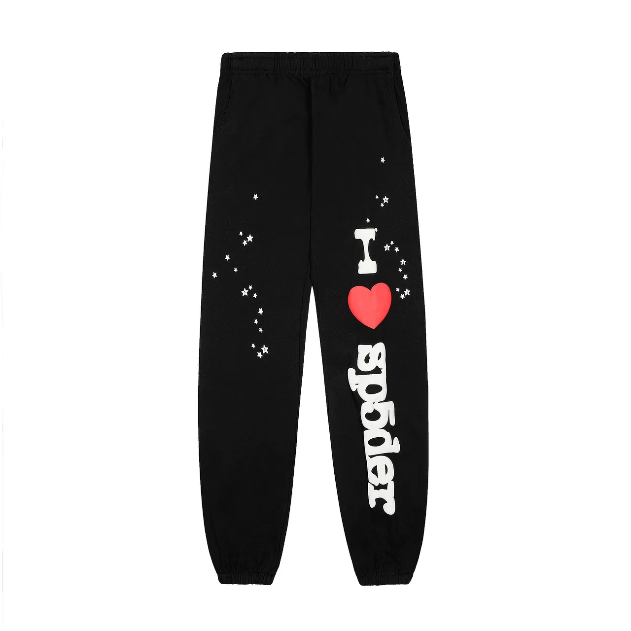 Sp5der I Love Gray Black Graphic-Print Oversized-Fit Tracksuit