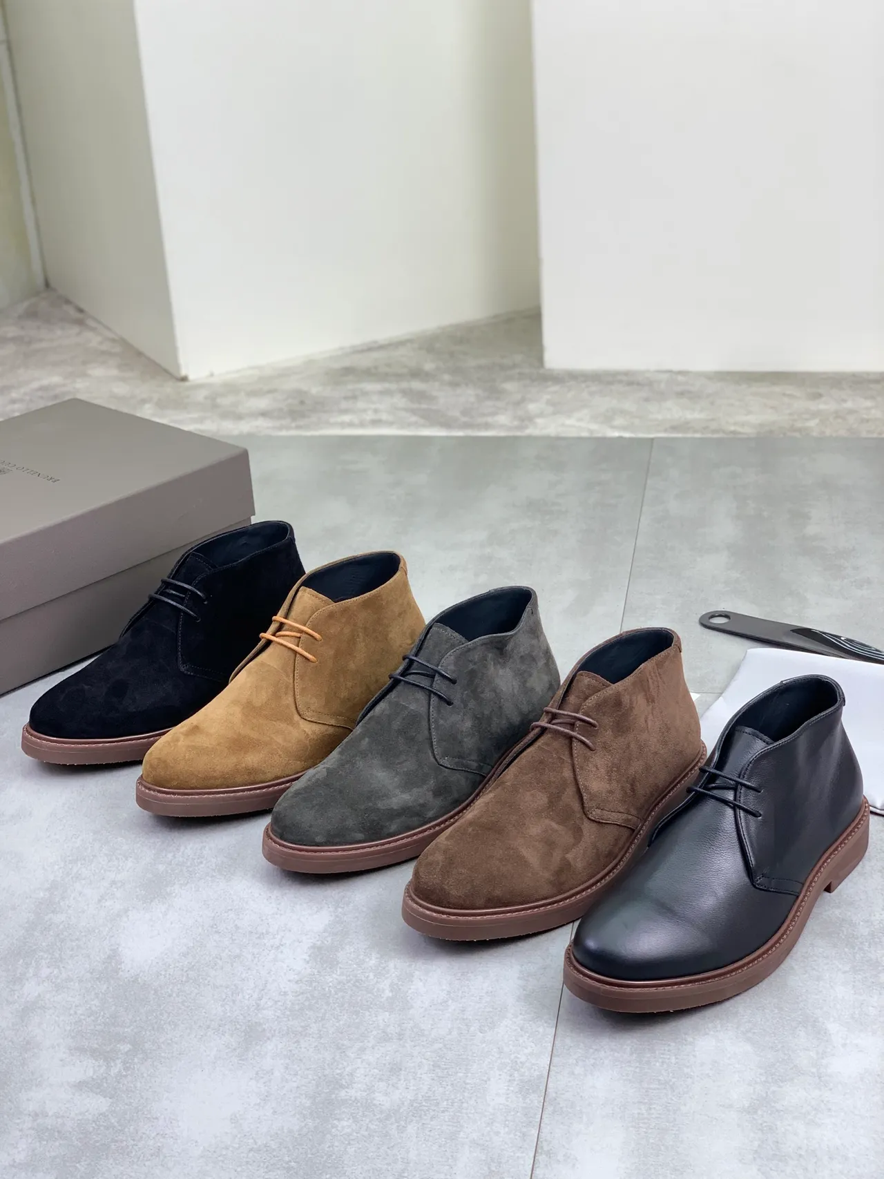 Gray Suede Chukka Ankle Boots