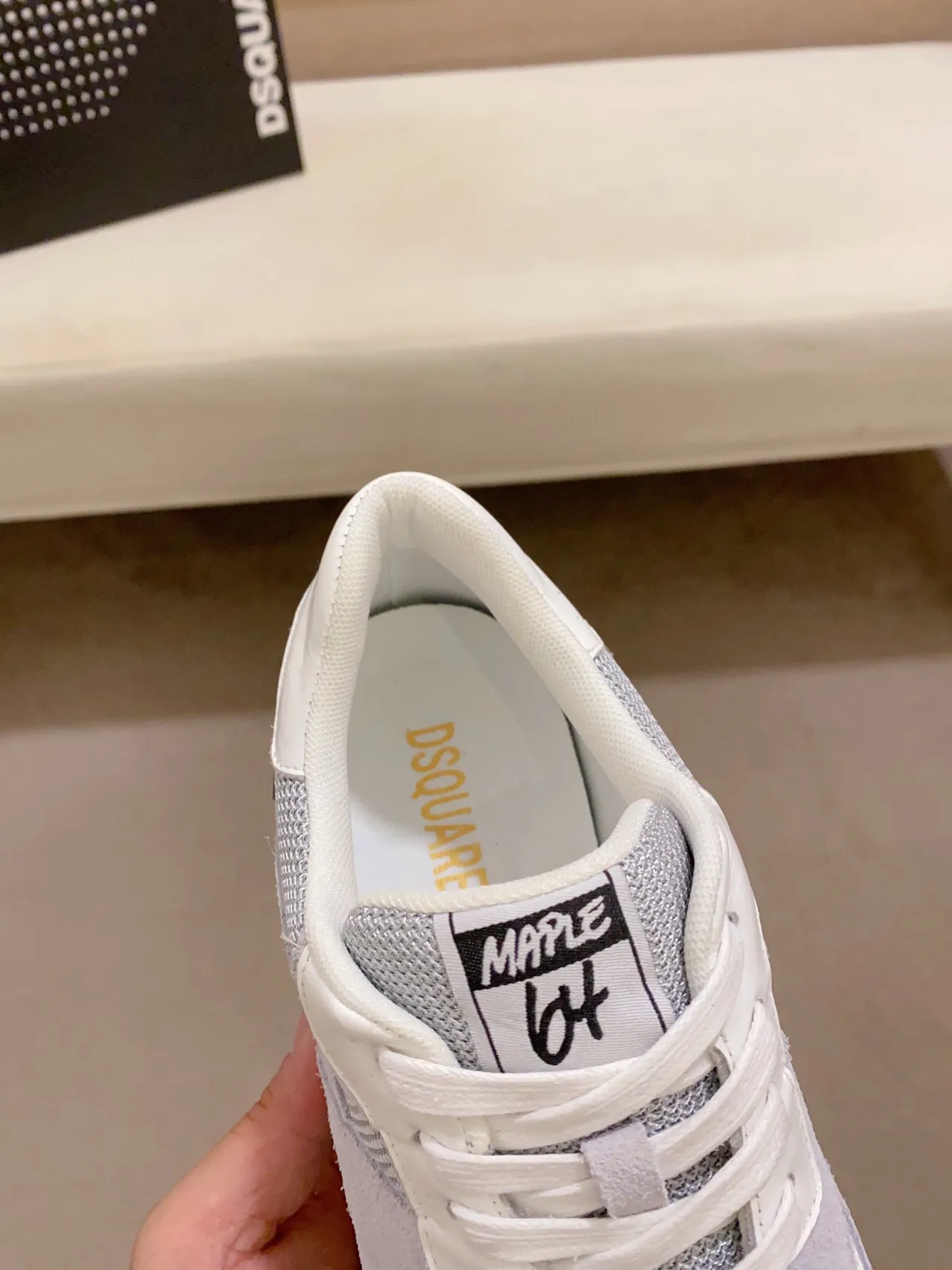 Dsquared2 ICON Light Gray and White Chunky Sneakers