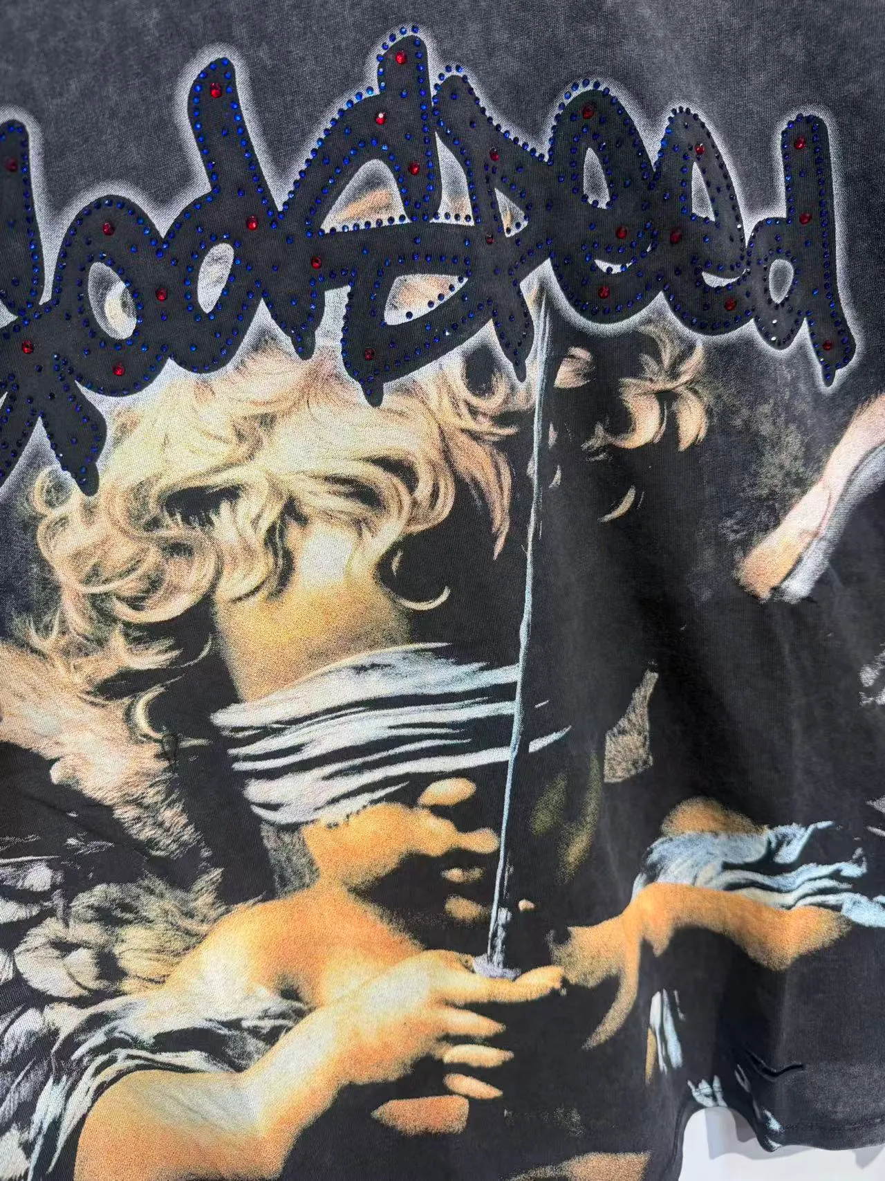 Godspeed Distressed Black Graphic Print T-Shirt