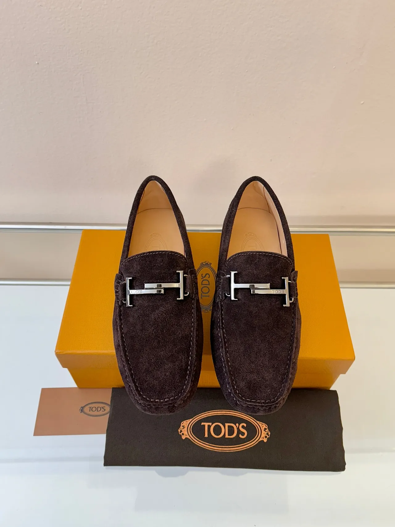 Tod's Gommino Loafer Brown Suede H-Bar Loafers