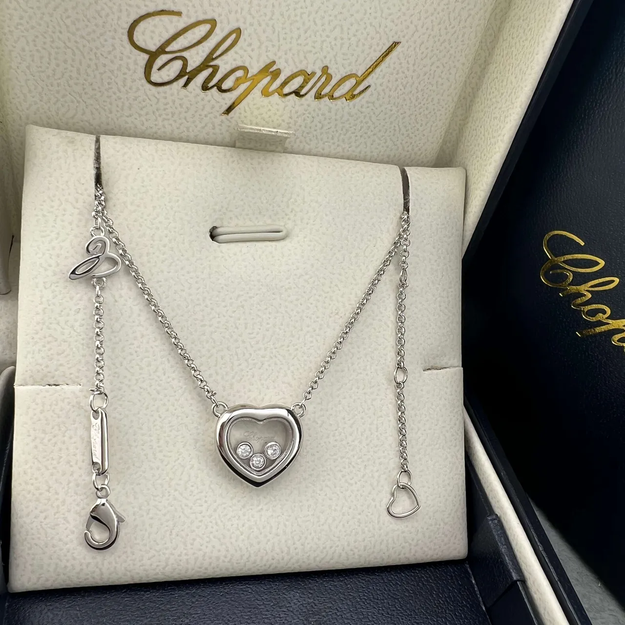 Chopard Happy Hearts Heart-Shaped Floating Diamond Pendant Necklaces