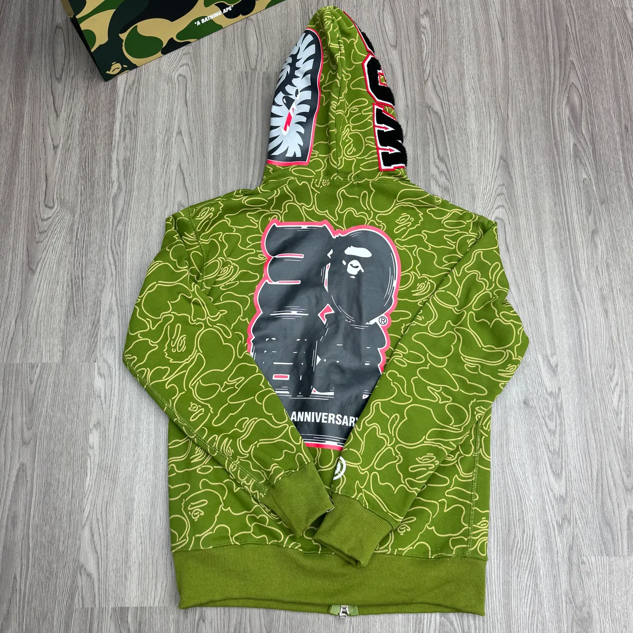 A Bathing Ape Shark Red Navy Full-Zip Hood Hoodie