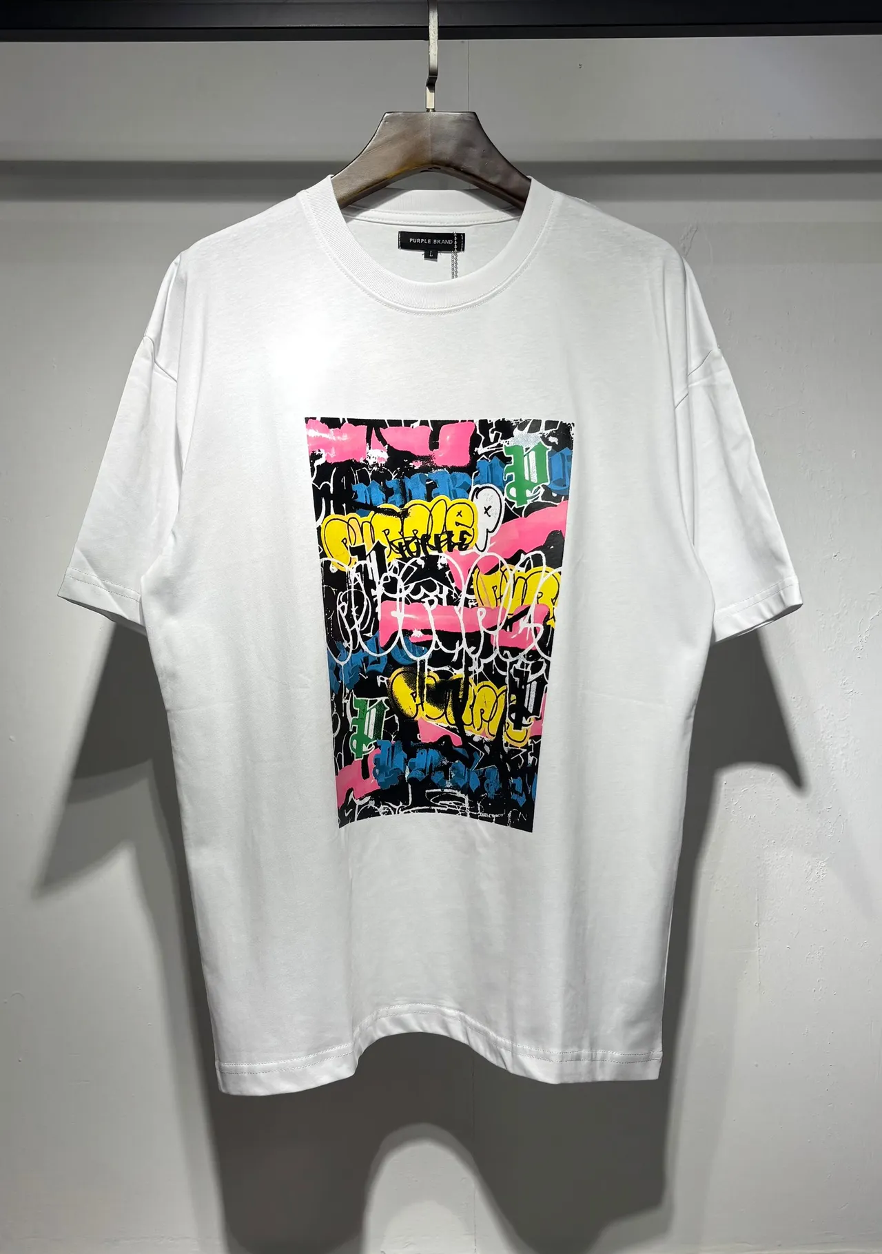 Purple Brand Oversized Graffiti Print T-Shirt
