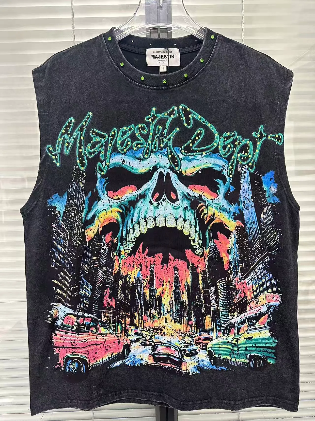 MAJESTIK Graphic-Print Sleeveless Vest Top