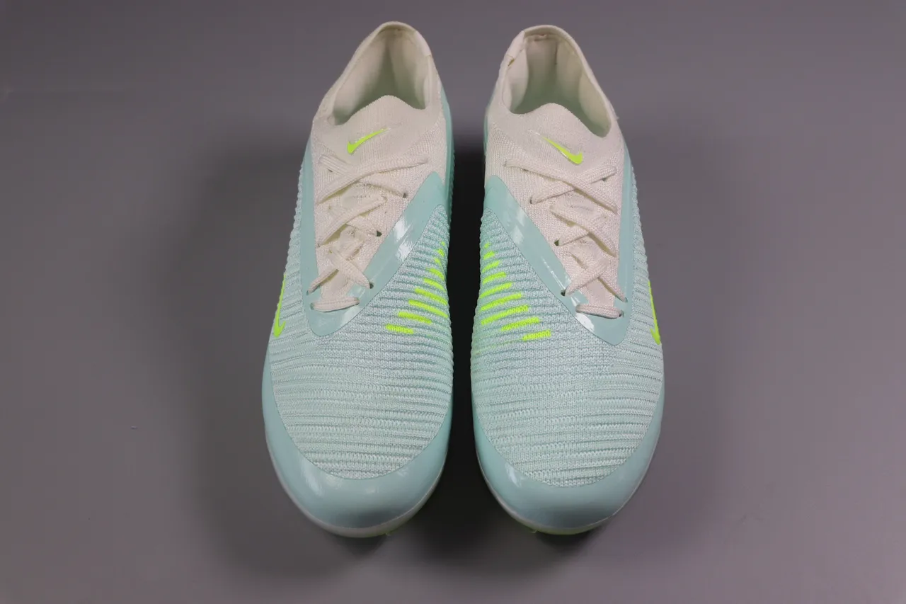 Nike Pink Green Low-Cut Synthetic Overlay Cage Artificial-Grass Soccer Shoes