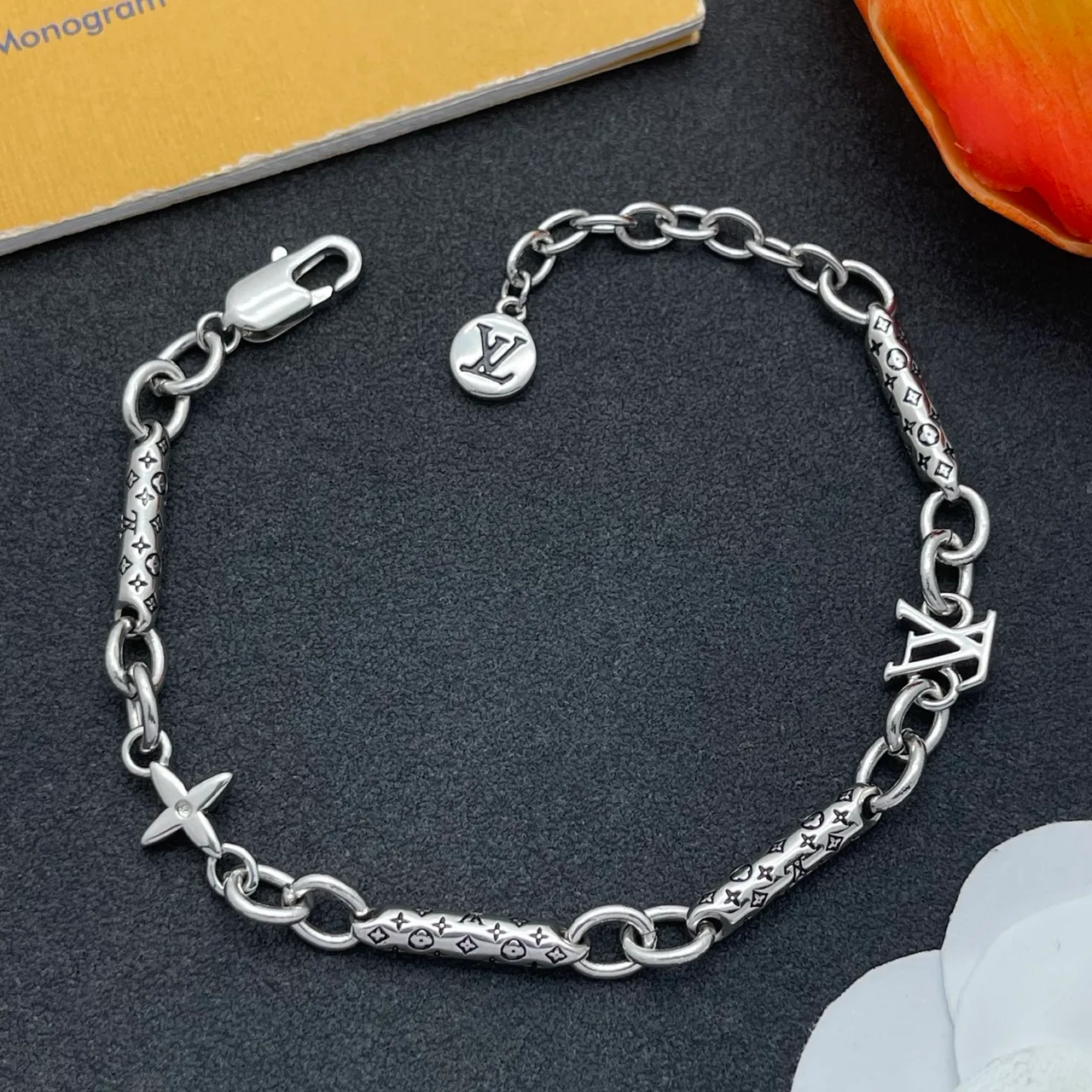 Louis Vuitton Monogram Chain Bracelet Silver Bracelet