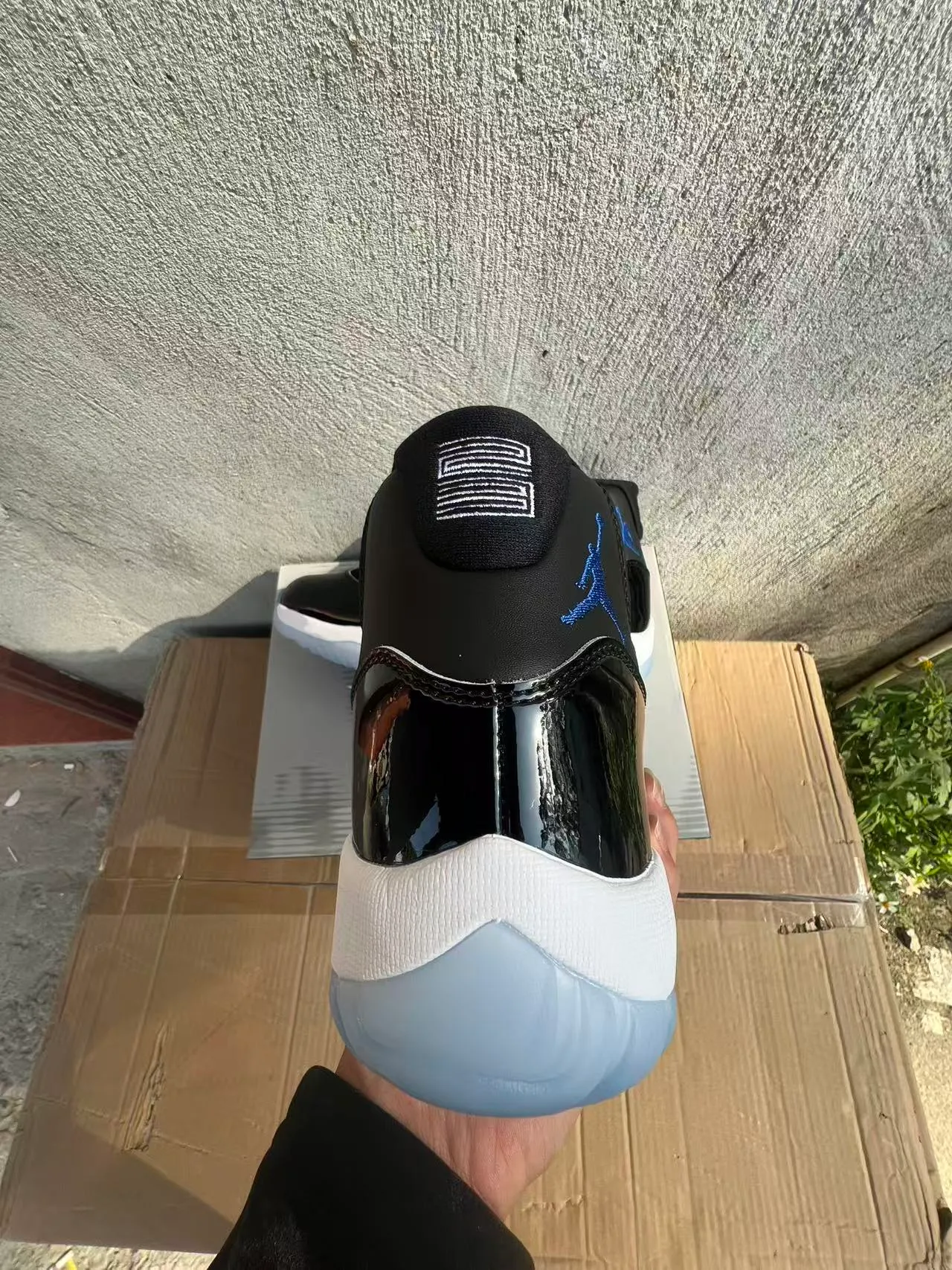 Air Jordan 11 Black White Icy Blue Basketball Shoes