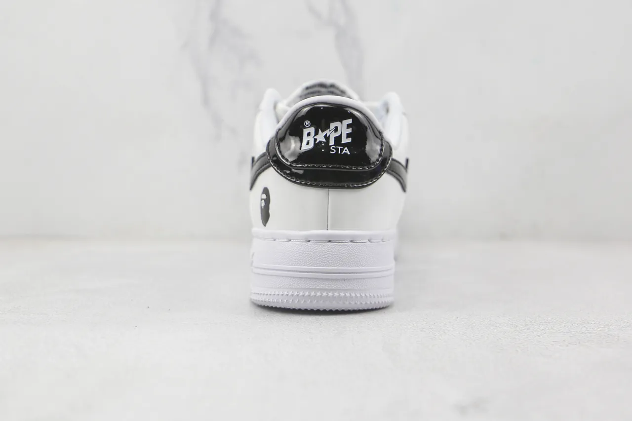 A Bathing Ape BAPE STA White Black Star Lightning Lifestyle Sneakers