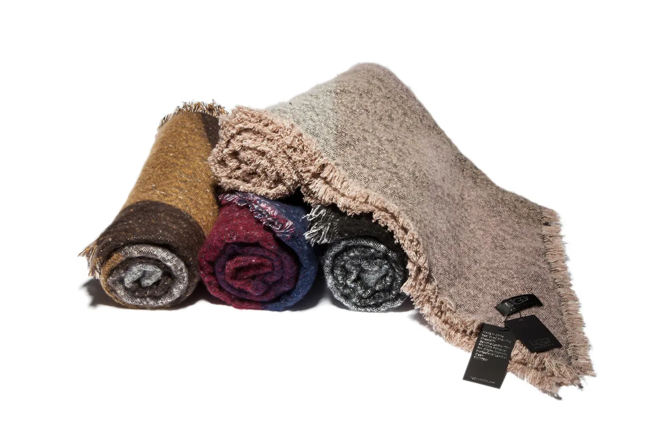 Beige Black Woven Fringed Scarve