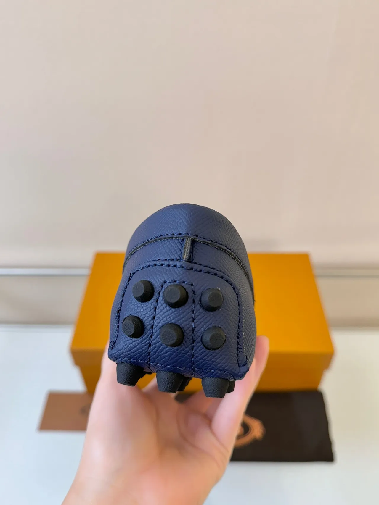 Tod's Gommino Loafer Navy Blue Pebbled Leather H-Bit Loafers