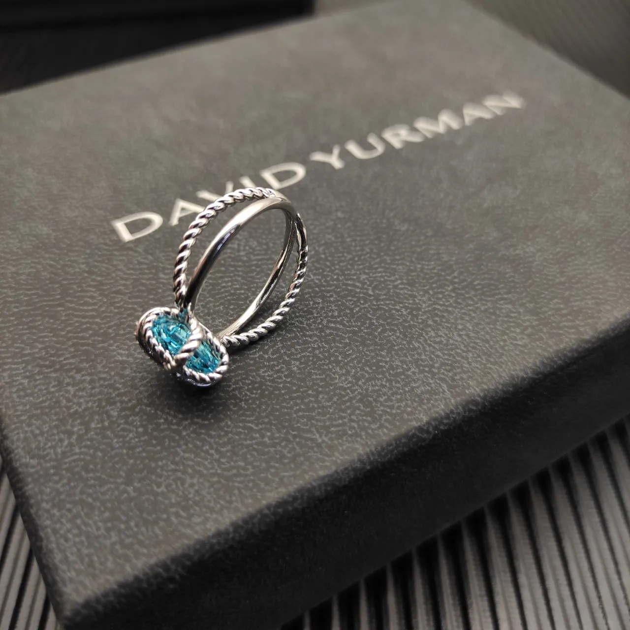 Tiffany & Co. Knot Blue Topaz and Diamond Ring