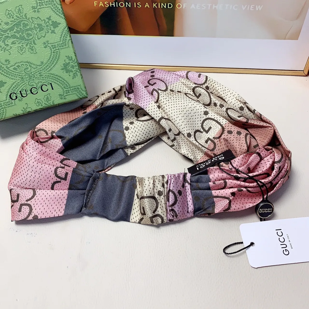 Gucci Interlocking GG Monogram Silk Scarf