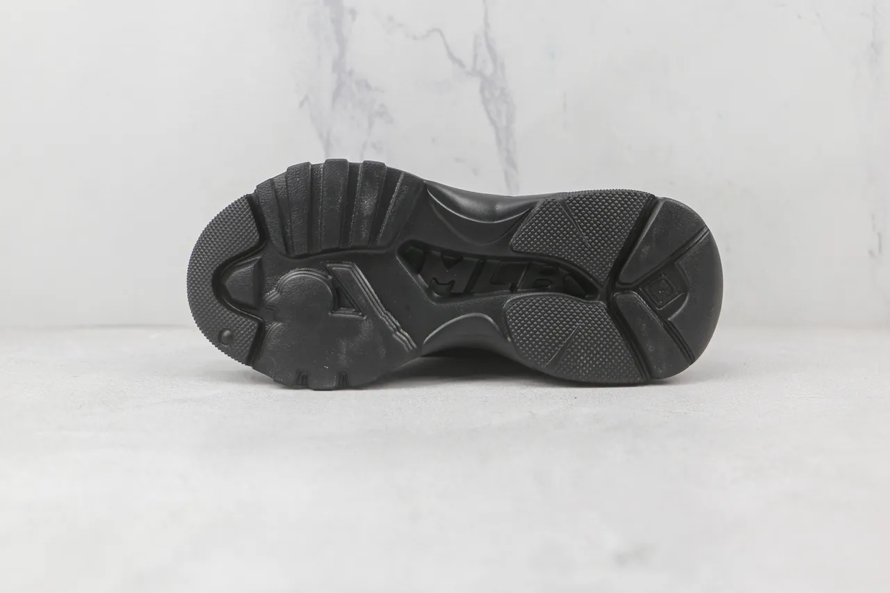 New Era Black Mesh And Synthetic Upper Oversized White NY Logo Chunky Sneakers