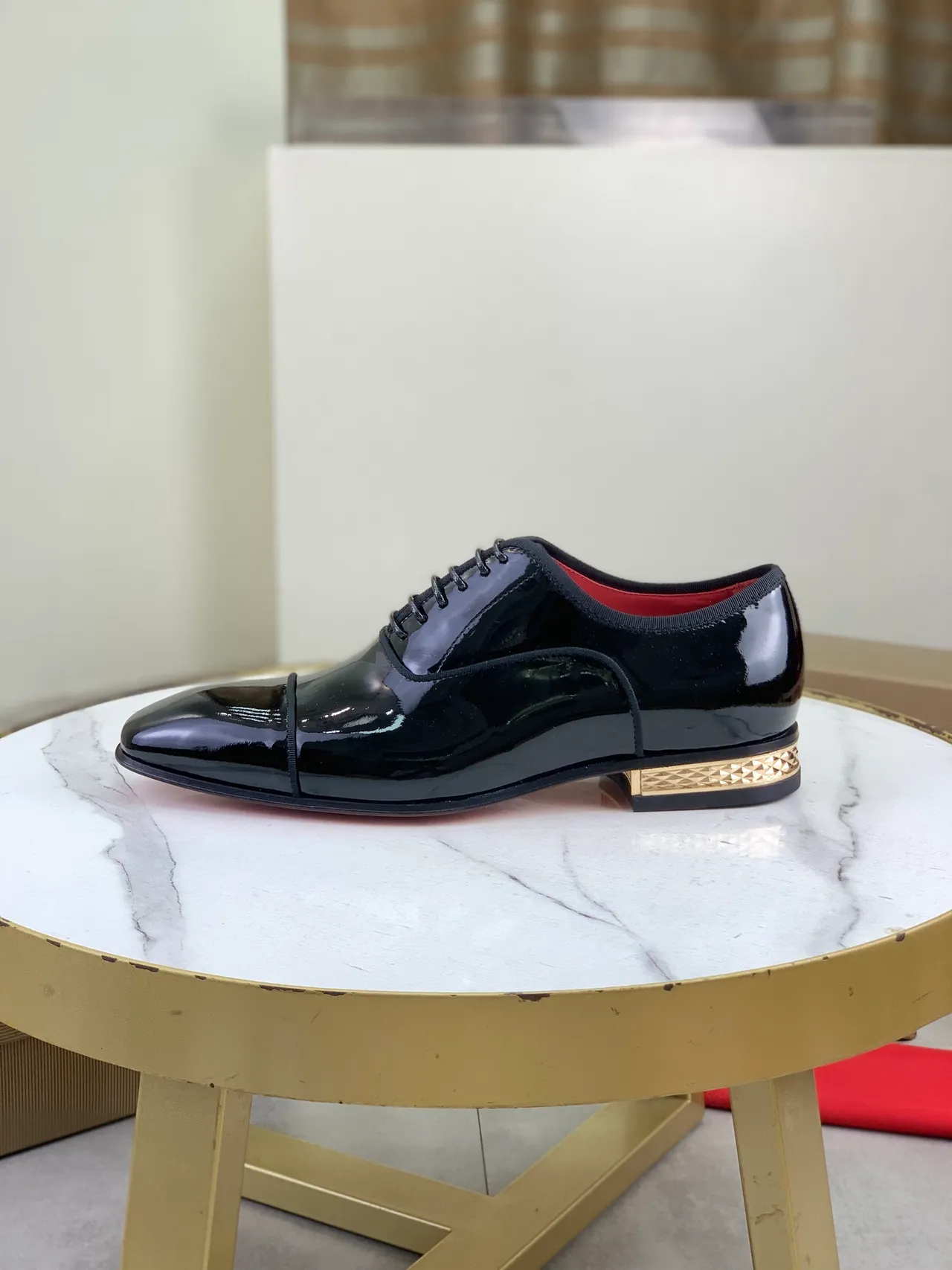 Christian Louboutin Patent Leather Cap Toe Oxford Shoes